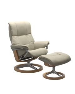 Stressless Mayfair Small Chair & Stool | Light Grey