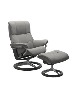 Stressless Mayfair Large Chair & Stool | Silver Grey