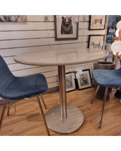 Helsinki White Quartz Table & 2 Flavia Chairs in Teal Velvet