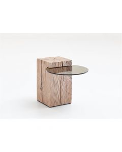 Naturstuecke Medium Lamp Table With Glass Shelf | Oak 