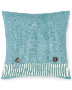 Shetland Herringbone Cushion | Aqua