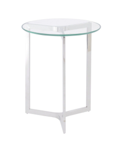 Linton Stainless Steel and Glass End Table