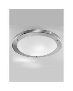 Franklite CF1221 Flush Ceiling/Bathroom Light, Satin Nickel