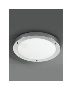 Franklite CF5682 Flush Ceiling/Bathroom Fitting Chrome Finish Fittings/Matt White Glass