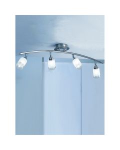 Franklite DP40024 Campani Silver 4 Light Bar Ceiling Light Chrome and Satin Nickel Finish