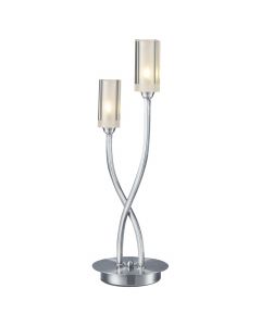 där Morgan 2 Light Table Lamp | Satin Chrome