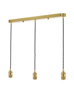 där Accessory 3 Light Bar Suspension Brass With Black Cable