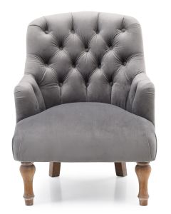 Bianca Accent Chair | Grey Velvet