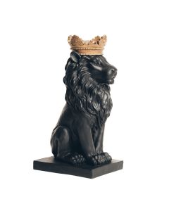 Black Lion with Gold Crown