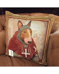 Bull Terrier Tapestry Cushion - Hospitaller Knight