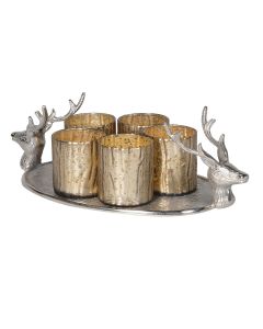 Deer Tray with 5 Votives