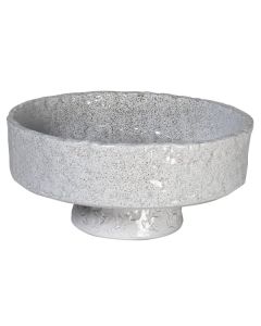 Hammered Footed Bowl | Pale Grey