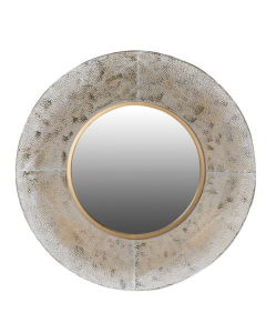 White-Wash Round Mirror