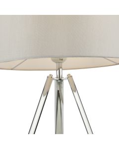 där Griffith Table Lamp | Polished Chrome (c/w silk shade)