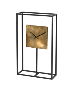 Black Frame Square Gold Clock