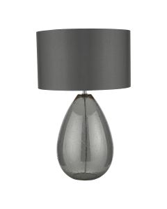 där Rain Table Lamp | Smoked Glass (c/w grey silk shade)
