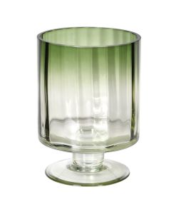 Small Green Glass Hurricane