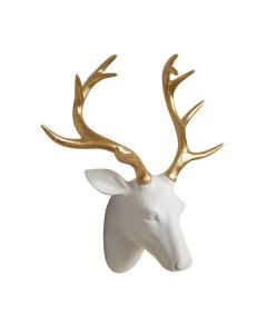 Stag Head | White & Gold