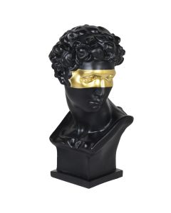Black Head Bust W/Gold Mask 